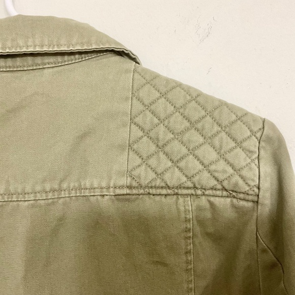 7 For All Mankind Women's Sz L Khaki Green Jacket 100% Cotton - Picture 8 of 12